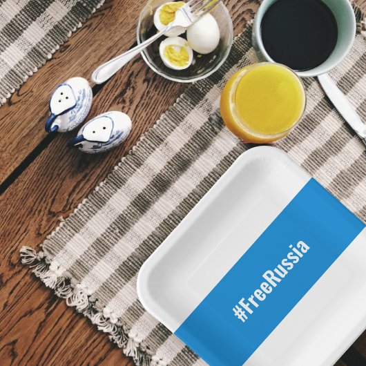 Vrij Rusland - Engels - Wit Blauw Wit Vlag Papieren Bordje