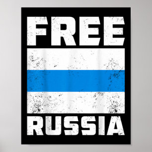 Vrij Rusland Nieuwe Russische vlag Wit Blauw Anti- Poster