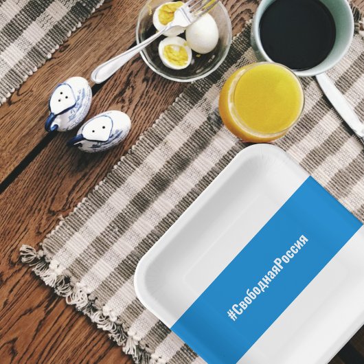 Vrij Rusland - Russisch - Wit Blauw Wit Vlag Papieren Bordje