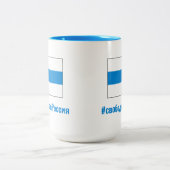 Vrij Rusland - Russisch - Wit Blauw Wit Vlag Tweekleurige Koffiemok (Center)