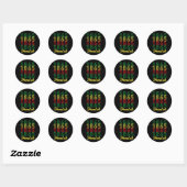 Vrij sinds 1865 Afro-Amerikaanse Black Pride 1 Ronde Sticker (Vel)