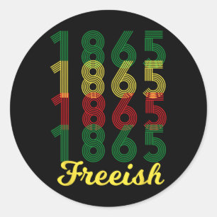 Vrij sinds 1865 Afro-Amerikaanse Black Pride 1 Ronde Sticker