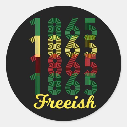 Vrij sinds 1865 Afro-Amerikaanse Black Pride 1 Ronde Sticker (Voorkant)