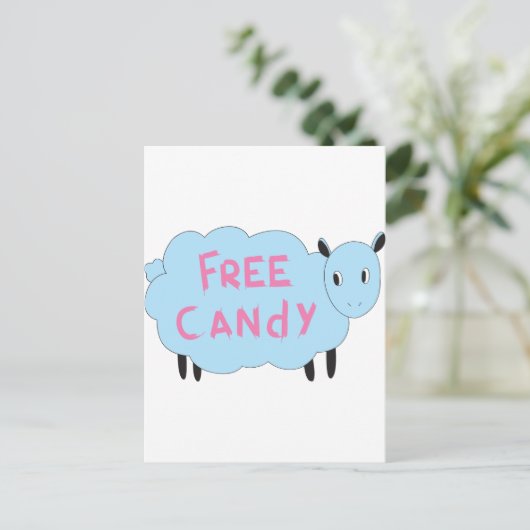 Vrij Snoep Briefkaart (Staand voorkant)
