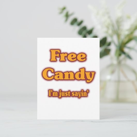 Vrij Snoep Briefkaart (Staand voorkant)