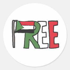 Vrij Soedan Ronde Sticker
