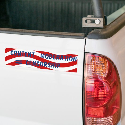 Vrij Spraak Verenigde Staten INHOUD MODERATIE = CE Bumpersticker (Op Truck)