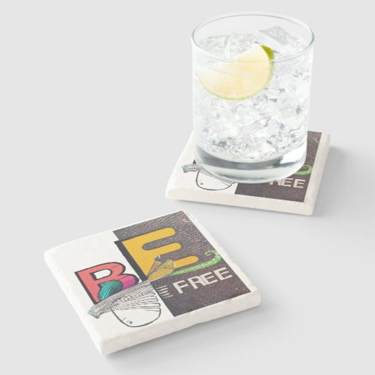 Vrij Stenen Onderzetter (Zijkant)