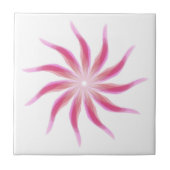 Vrij stromende bloemen  in roze bladeren Art Tegeltje (Voorkant)