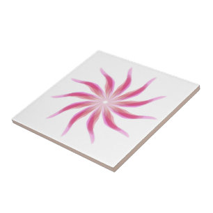 Vrij stromende bloemige mooie roze bladeren kunst tegeltje