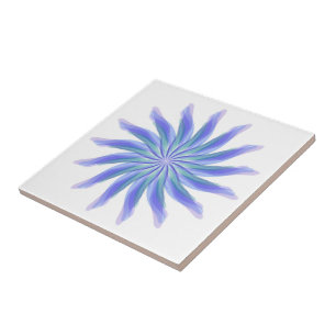 Vrij Stromende Bloemige Prachtige Groen Blauw Paar Tegeltje