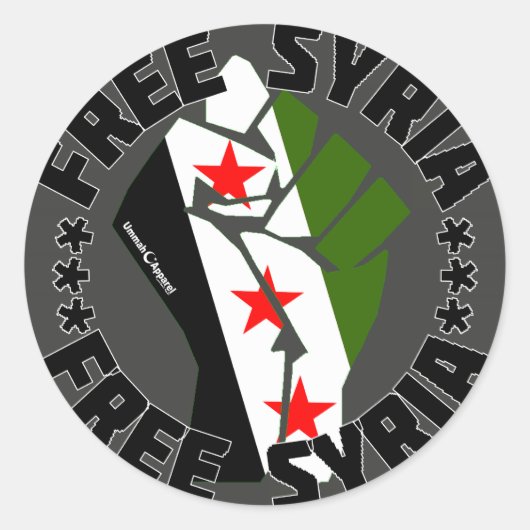 Vrij Syrië Ronde Sticker (Voorkant)