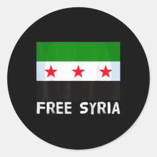 Vrij Syrië Trotse  Syrische vlag Hartkaart Sou Ronde Sticker