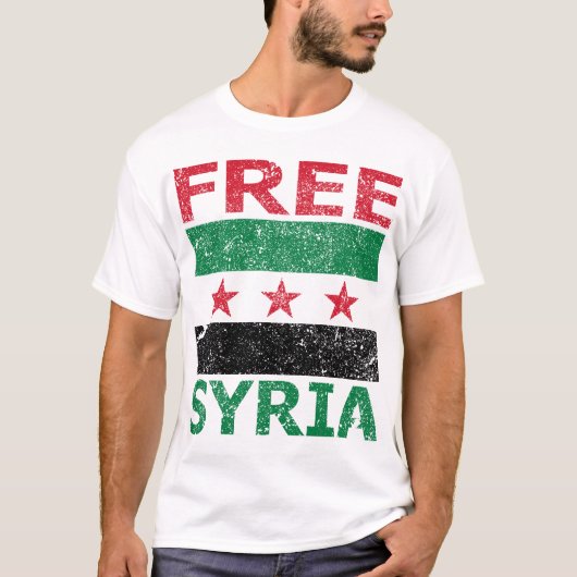 Vrij Syrië (ware Syrische vlag) T-shirt (Voorkant)