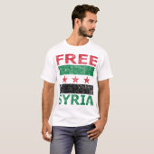 Vrij Syrië (ware Syrische vlag) T-shirt (Voorkant volledig)