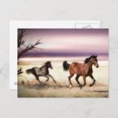 VRIJ TE ZIJN IN HET WILD BESTAANDE HORSES BRIEFKAART (Voorkant / Achterkant)