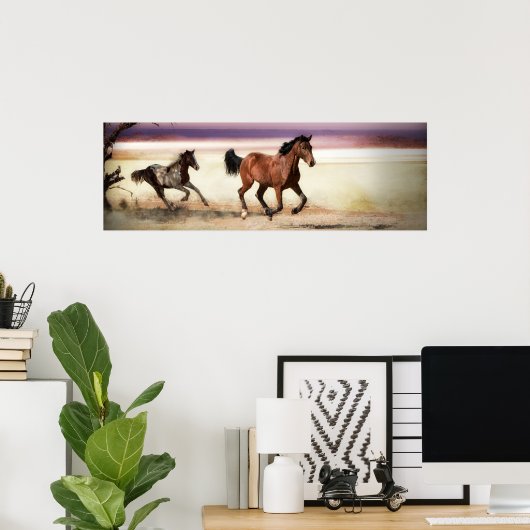 VRIJ TE ZIJN IN HET WILD BESTAANDE HORSES POSTER (Thuiskantoor)