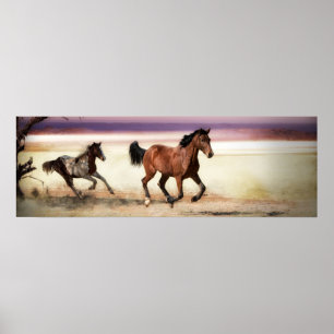 VRIJ TE ZIJN IN HET WILD BESTAANDE HORSES POSTER