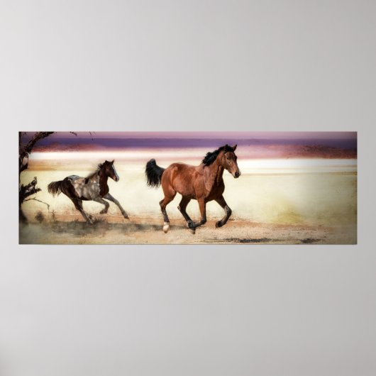 VRIJ TE ZIJN IN HET WILD BESTAANDE HORSES POSTER (Voorkant)