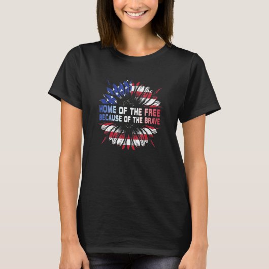 Vrij thuis vanwege de Amerikaanse vlag T-shirt (Voorkant)