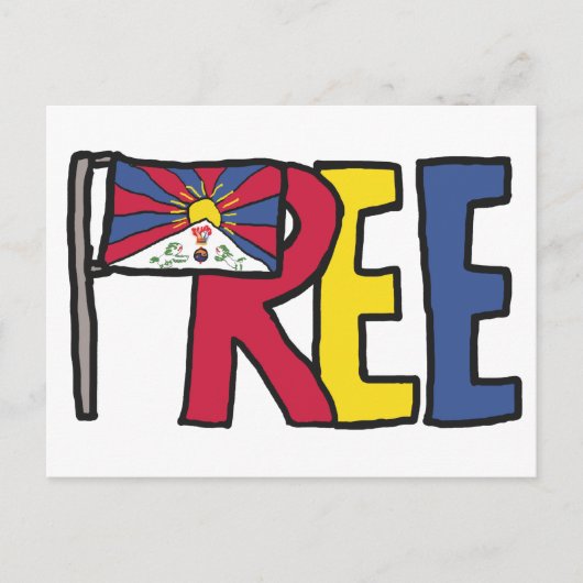 Vrij Tibet Briefkaart (Voorkant)
