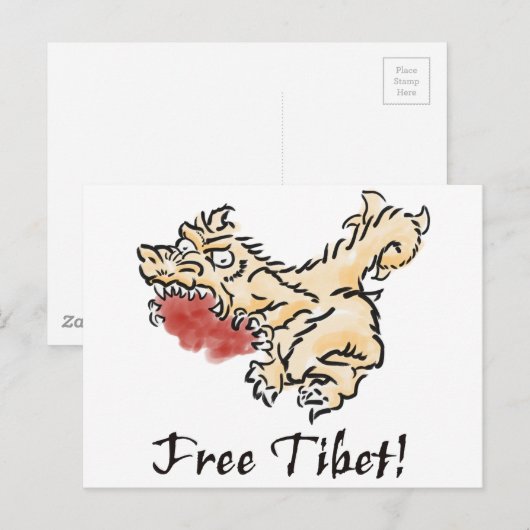 Vrij Tibet! Briefkaart (Voorkant / Achterkant)