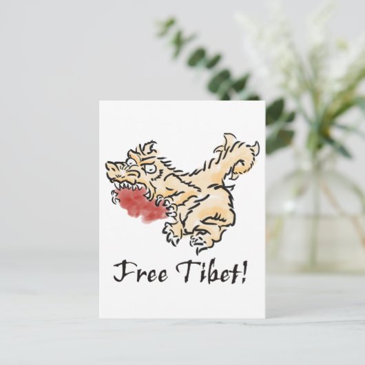 Vrij Tibet! Briefkaart (Staand voorkant)