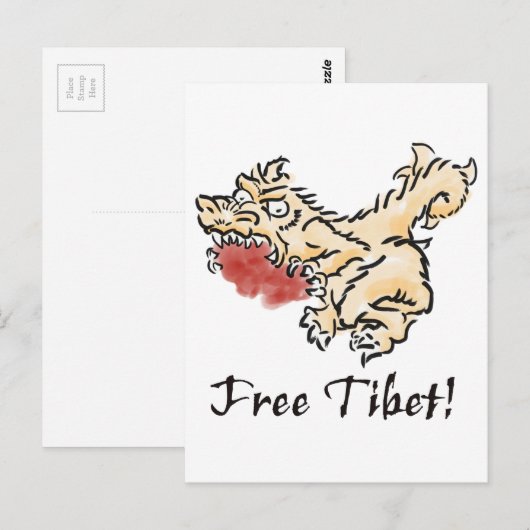 Vrij Tibet! Briefkaart (Voorkant / Achterkant)