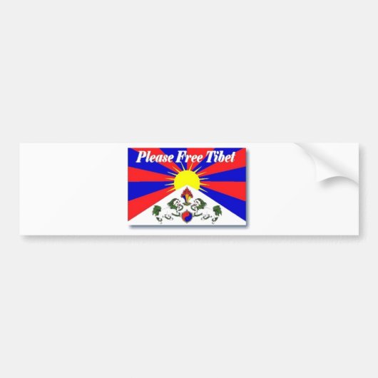 Vrij Tibet Bumpersticker (Voorkant)