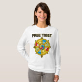 Vrij Tibet DPharmacakra T-shirt (Voorkant volledig)