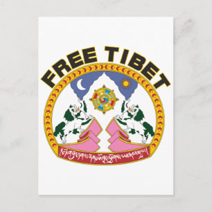 Vrij Tibet Emblem Briefkaart
