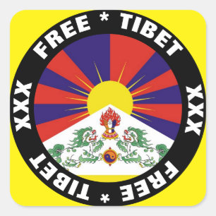 Vrij Tibet en vlag Vierkante Sticker