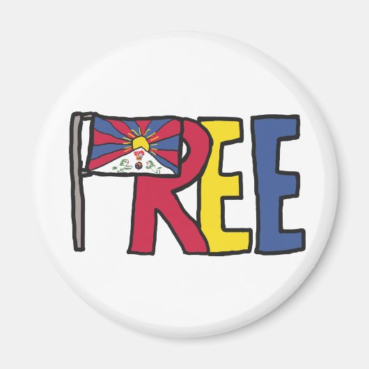 Vrij Tibet Magneet (Voorkant)