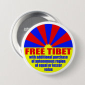 Vrij Tibet — met.. (Button Metal Pinback) Ronde Button 7,6 Cm (Voorkant /achterkant)