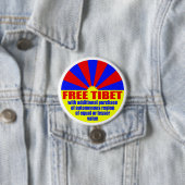 Vrij Tibet — met.. (Button Metal Pinback) Ronde Button 7,6 Cm (In situ)
