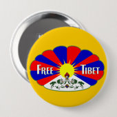 Vrij Tibet Ronde Button 4,0 Cm (Voorkant /achterkant)