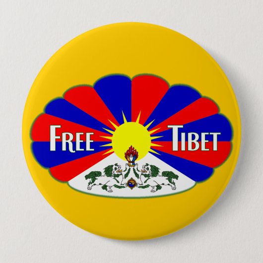Vrij Tibet Ronde Button 4,0 Cm (Voorkant)
