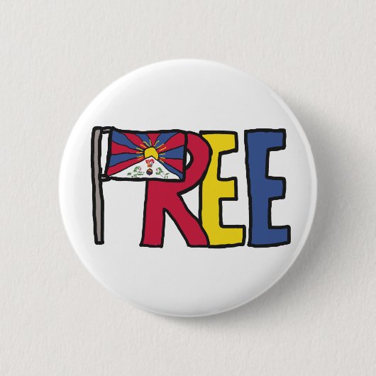 Vrij Tibet Ronde Button 5,7 Cm (Voorkant)