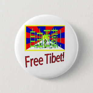 Vrij Tibet! Ronde Button 5,7 Cm