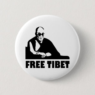 Vrij Tibet Ronde Button 5,7 Cm