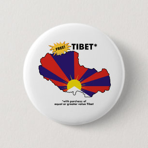 Vrij Tibet* Ronde Button 5,7 Cm