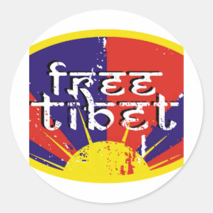 Vrij Tibet Ronde Sticker