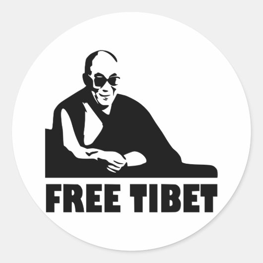 Vrij Tibet Ronde Sticker (Voorkant)