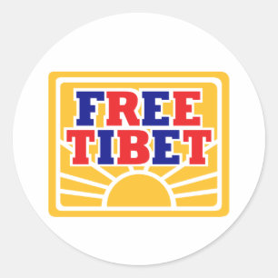 Vrij Tibet Ronde Sticker