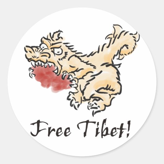 Vrij Tibet! Ronde Sticker (Voorkant)