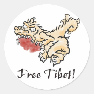Vrij Tibet! Ronde Sticker