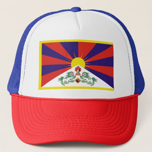 Vrij Tibet Vlag Peu Rangzen བོ ང བ ད ར Trucker Pet (Voorkant)