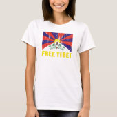 Vrij Tibet Vlag T-shirt (Voorkant)