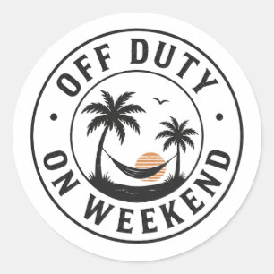 Vrij tijdens het weekend Tropisch relaxatie emblee Ronde Sticker