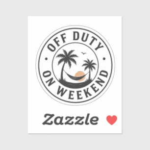 Vrij tijdens het weekend Tropisch relaxatie emblee Sticker